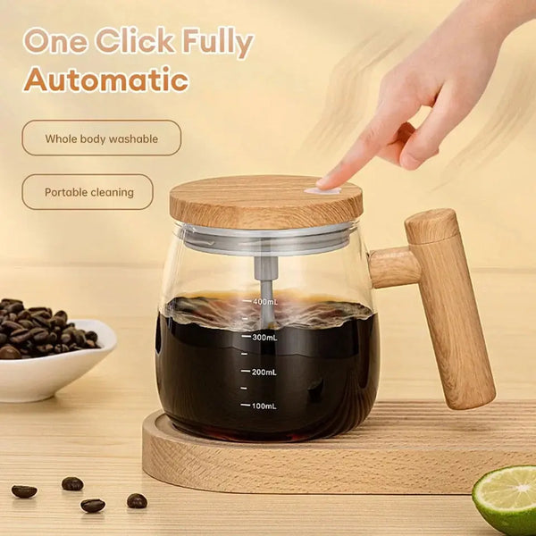 Self-stirring portable coffee cup