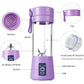 USB Rechargeable Portable Mini Blender Juicer – 6-Blade 380ml Personal Size Smoothie Mixer | Double-Click Safety Start | Fruit Juice Bottle Machine by Bee To Door
