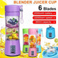 USB Rechargeable Juicer Blender 6 Blades Stainless Steel Material 380ml Electric Mini Juicer Blender For Personal Size