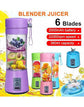 USB Rechargeable Portable Mini Blender Juicer – 6-Blade 380ml Personal Size Smoothie Mixer | Double-Click Safety Start | Fruit Juice Bottle Machine by Bee To Door